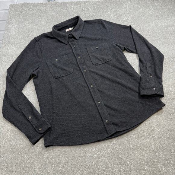 Faherty Legend Sweater Shirt Double Pocket Heathered Black Twill Womens XL Gorp - Picture 4 of 14